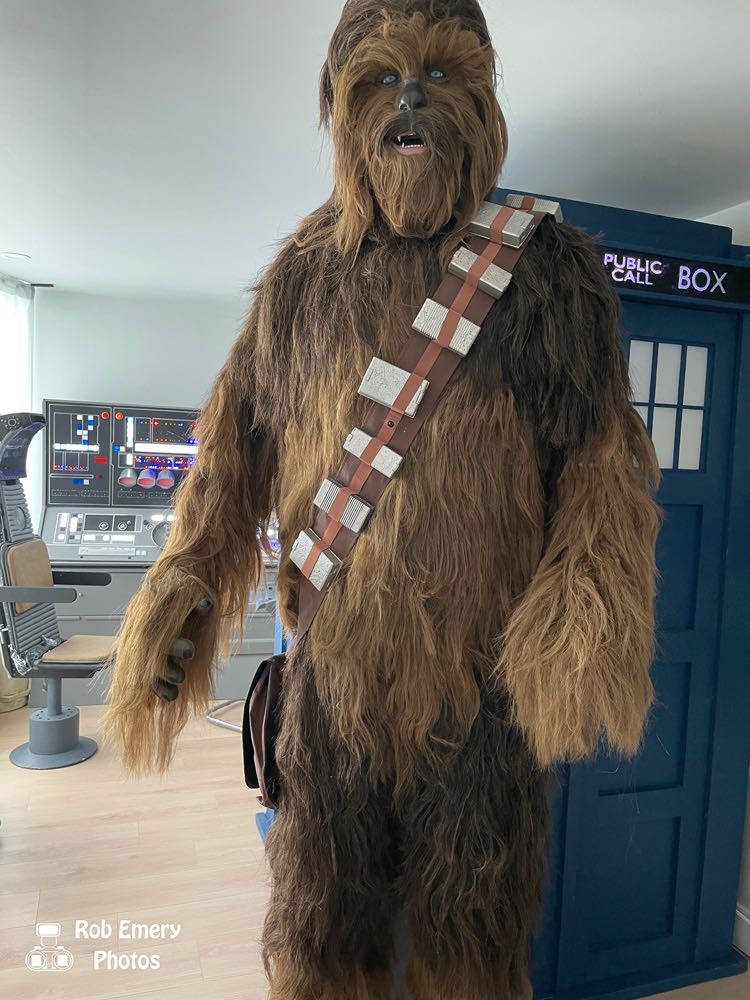 Chewie with arm bent down, before the extension